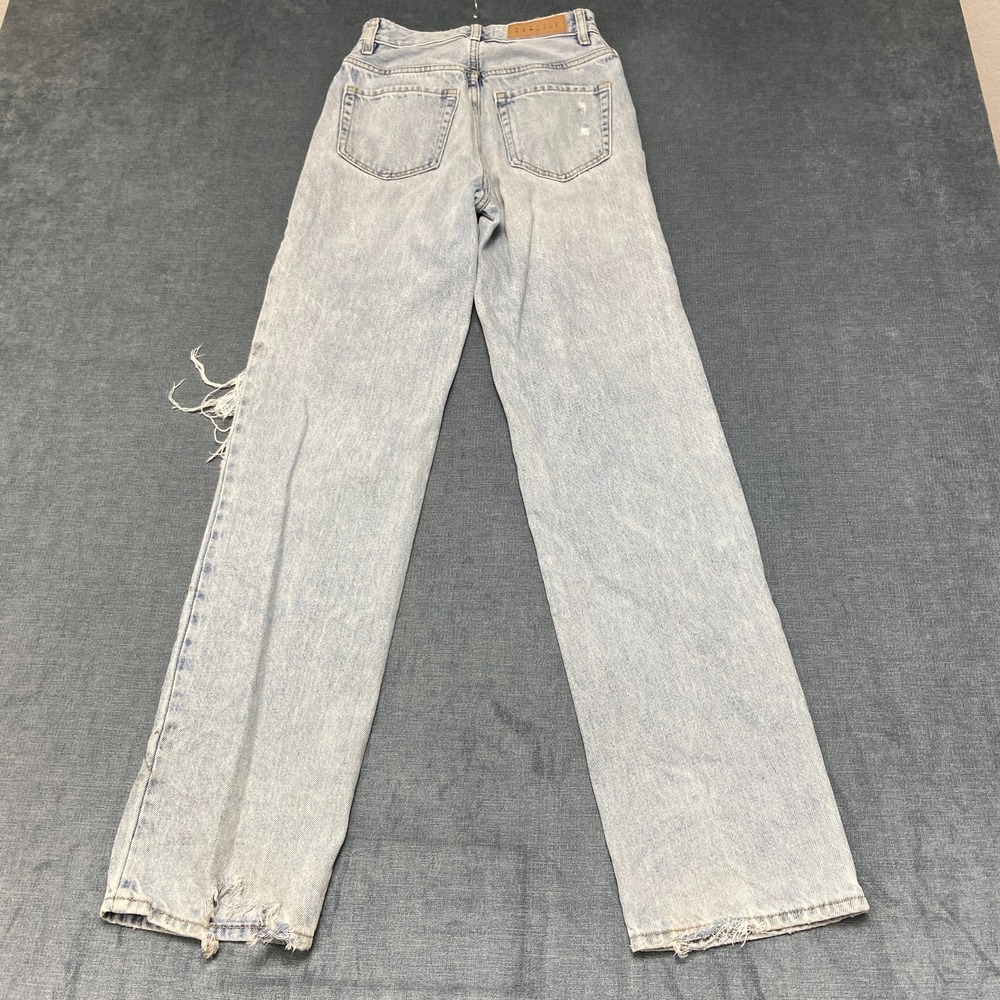 Pacsun 90s Boyfriend Jeans Womens 23 Blue Light Wash Distressed Straight Leg - Picture 13 of 16